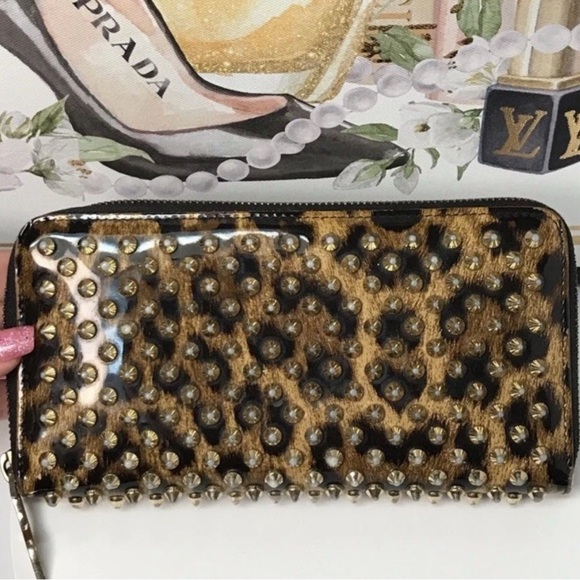 Christian Louboutin Brown Studded Wallet - Picture 5 of 11